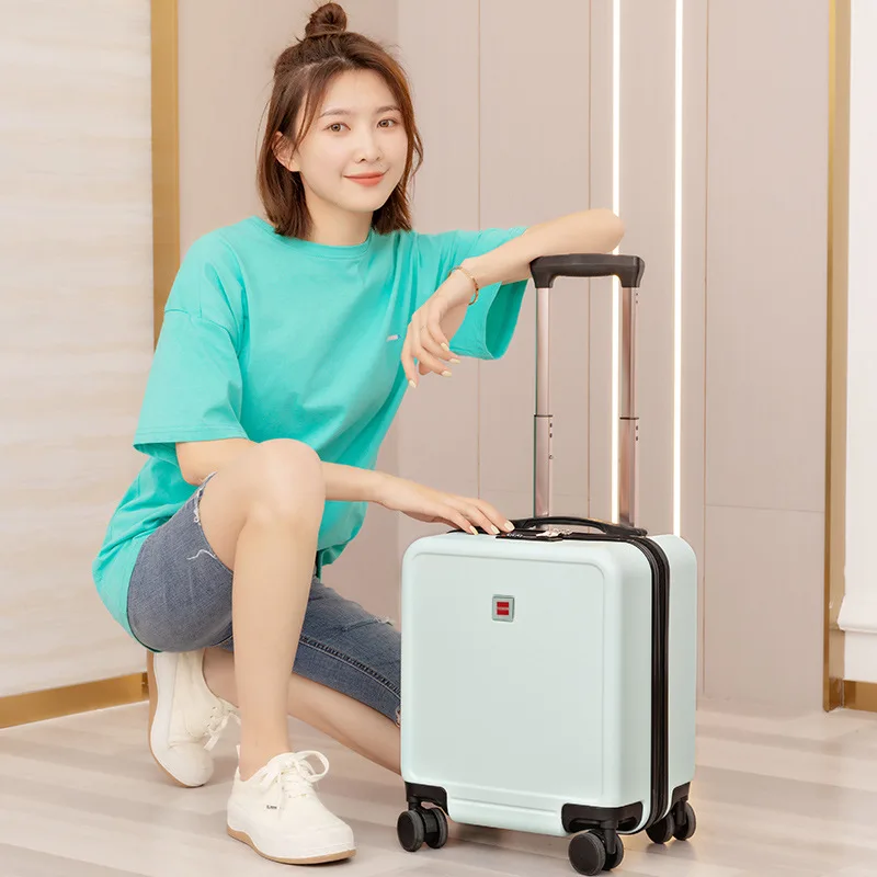 14 Inch Carry on Luggage with Wheels Travel Suitcases Bag ABS+PC Lightweight Combination Lock Fashion Trolley Luggage