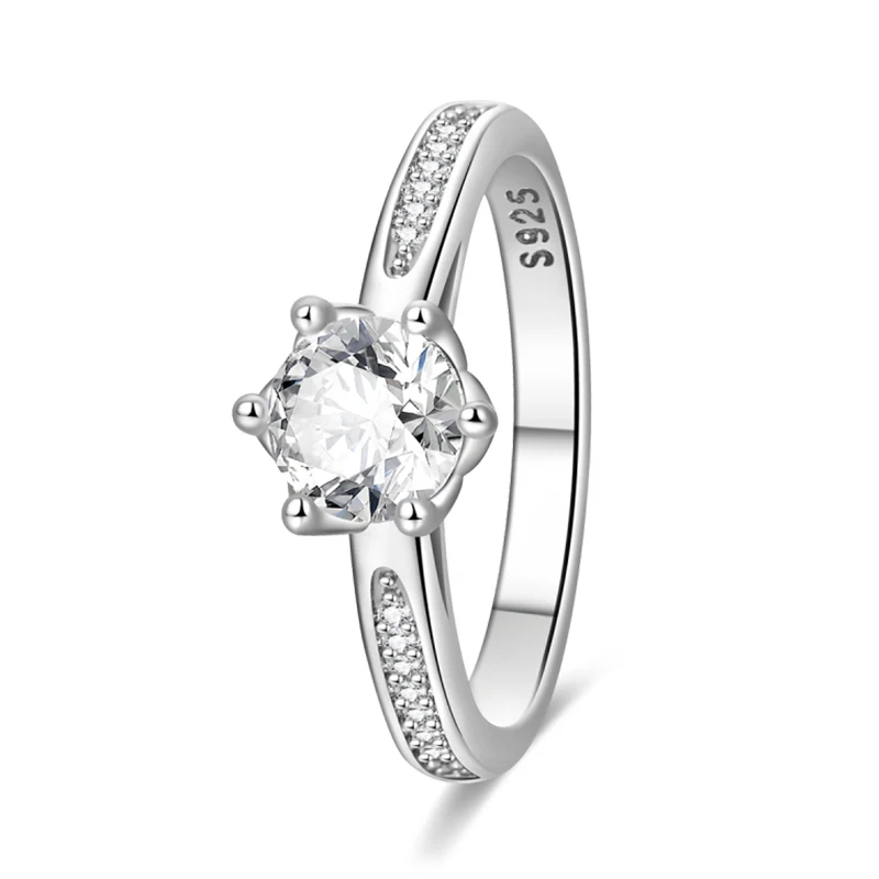 Women's 925 Silver Geometric Star Zircon Ring, Romantic Gift