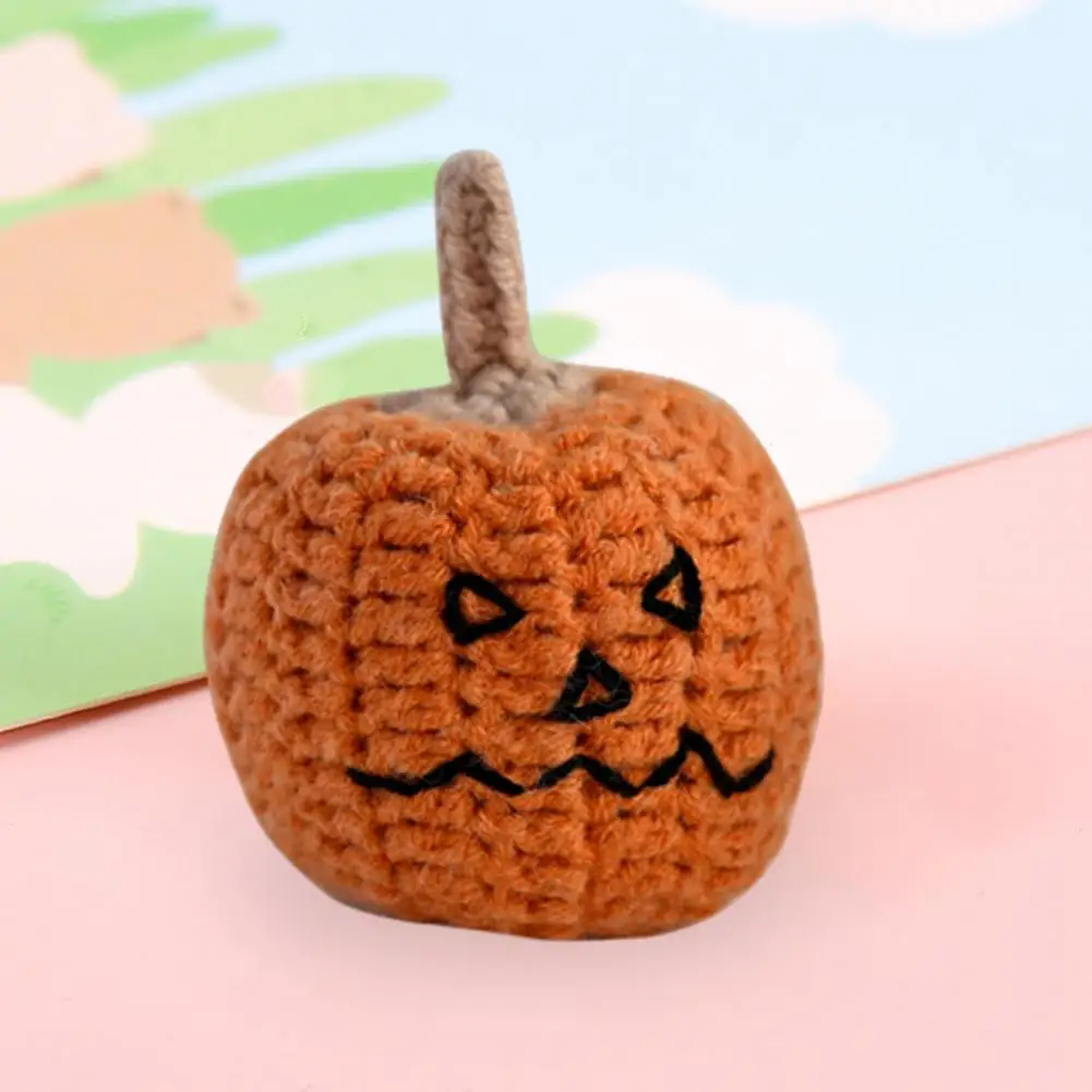 Woolly Pumpkin Emotional Support Companion Emotional Support Pumpkin Ornament Handmade Knitted for Halloween for Tabletop