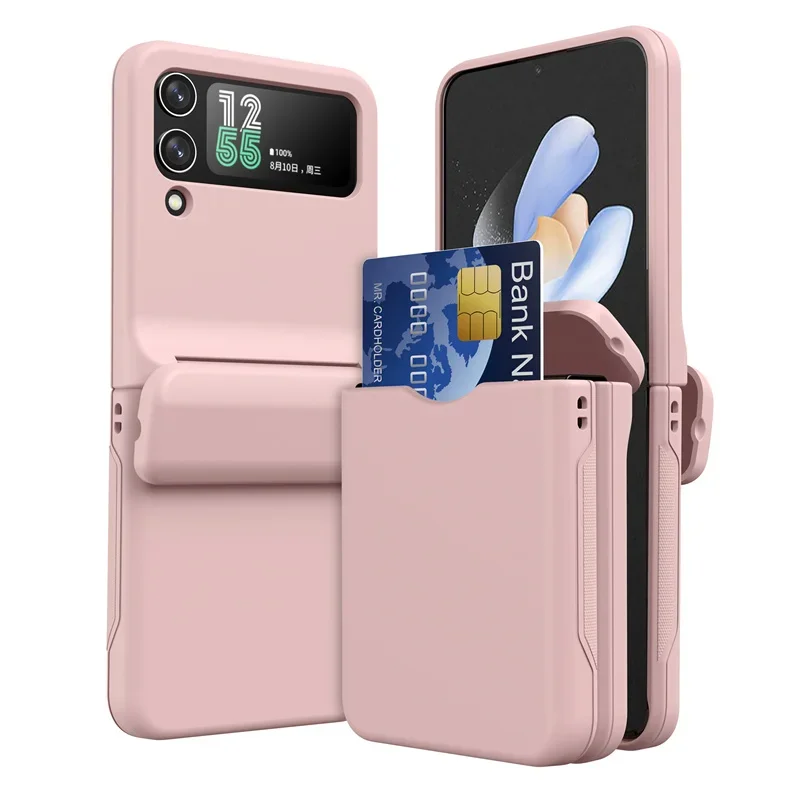 Mit Kartenhalter Schutzhülle für Samsung Galaxy Z Flip 8 7 FE 6 5 4 Flip6 Flip5 Flip4 Vollständig Scharniergeschützte Stoßfeste Hülle – Detail 14