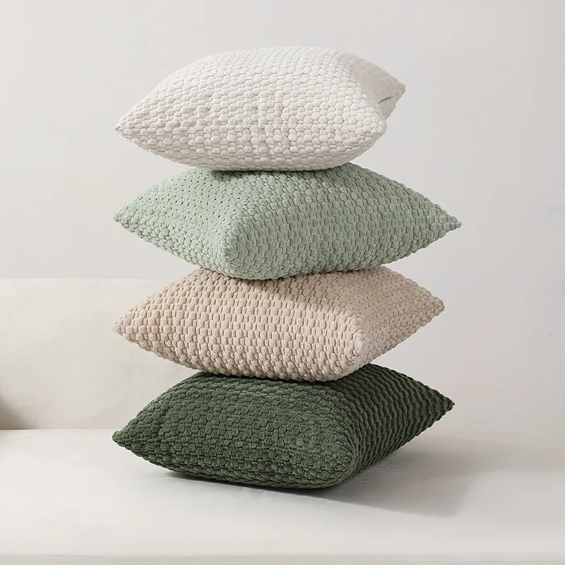 3D Bubble Particle Corduroy Pillowcase 45/50/60CM Hotel Home Living Room Sofa Plush Back Cushion Cover