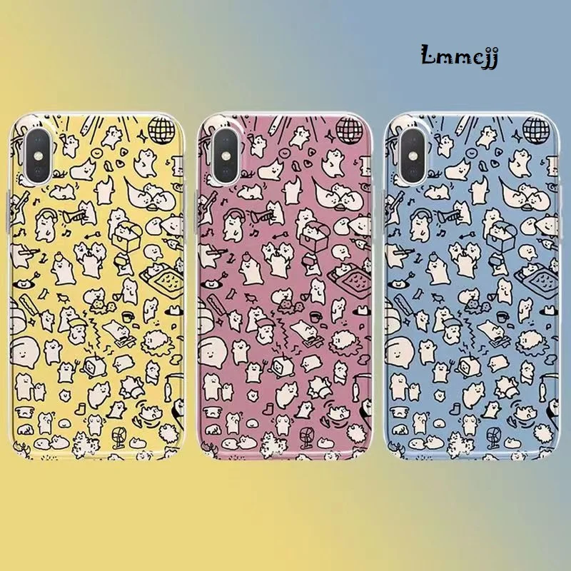 Lmmcjj Cute Dog Phone Case For Samsung Galaxy S21 FE S22 S23 Ultra A13 A22 A33 A53 5G A23 A54 A51 Note 20 Silicone iPhone Cover