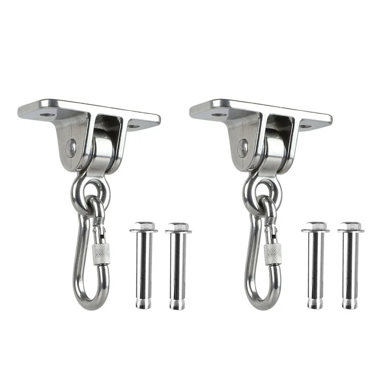 

2Sets 304 Stainless Steel Heavy Duty Swing Hangers for Wooden Sets Playground Porch Indoor Outdoor & Hanging Snap Hooks