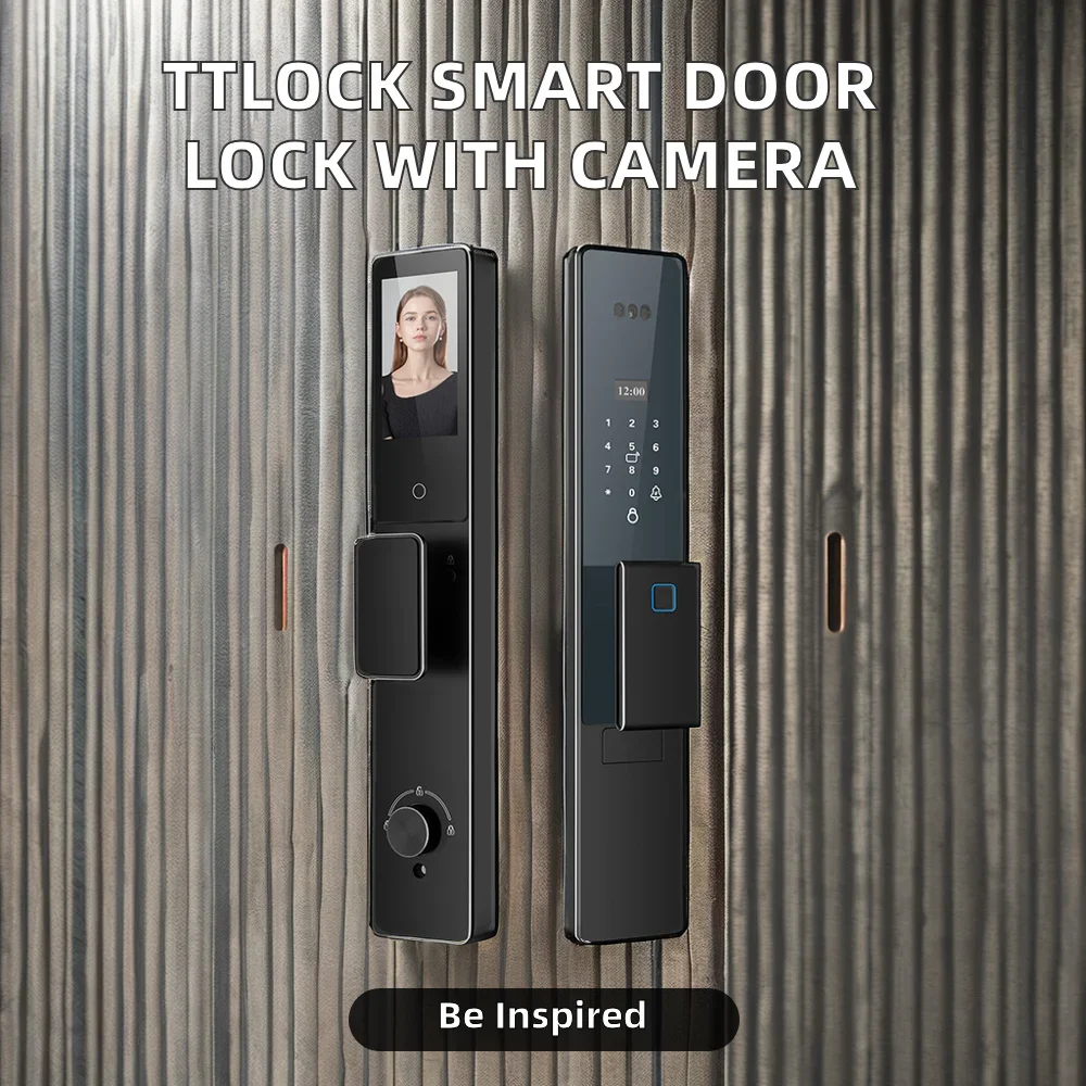 TTLOCK-Serrure de porte intelligente Alexa, caméra Face Heroes, aluminium automatique, Tuya, Cloud, stockage de données, connectivité WiFi