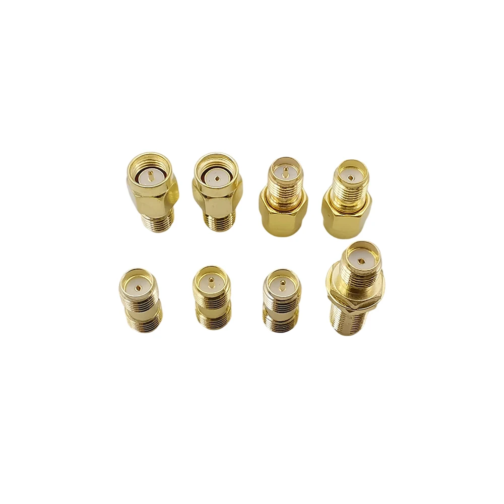 18Pcs SMA Adapter Kit SMA Plug Jack RP-SMA Male Female Gold Plated Brass RF Coax Connectors for FPV Antennas Radios WiFi Router
