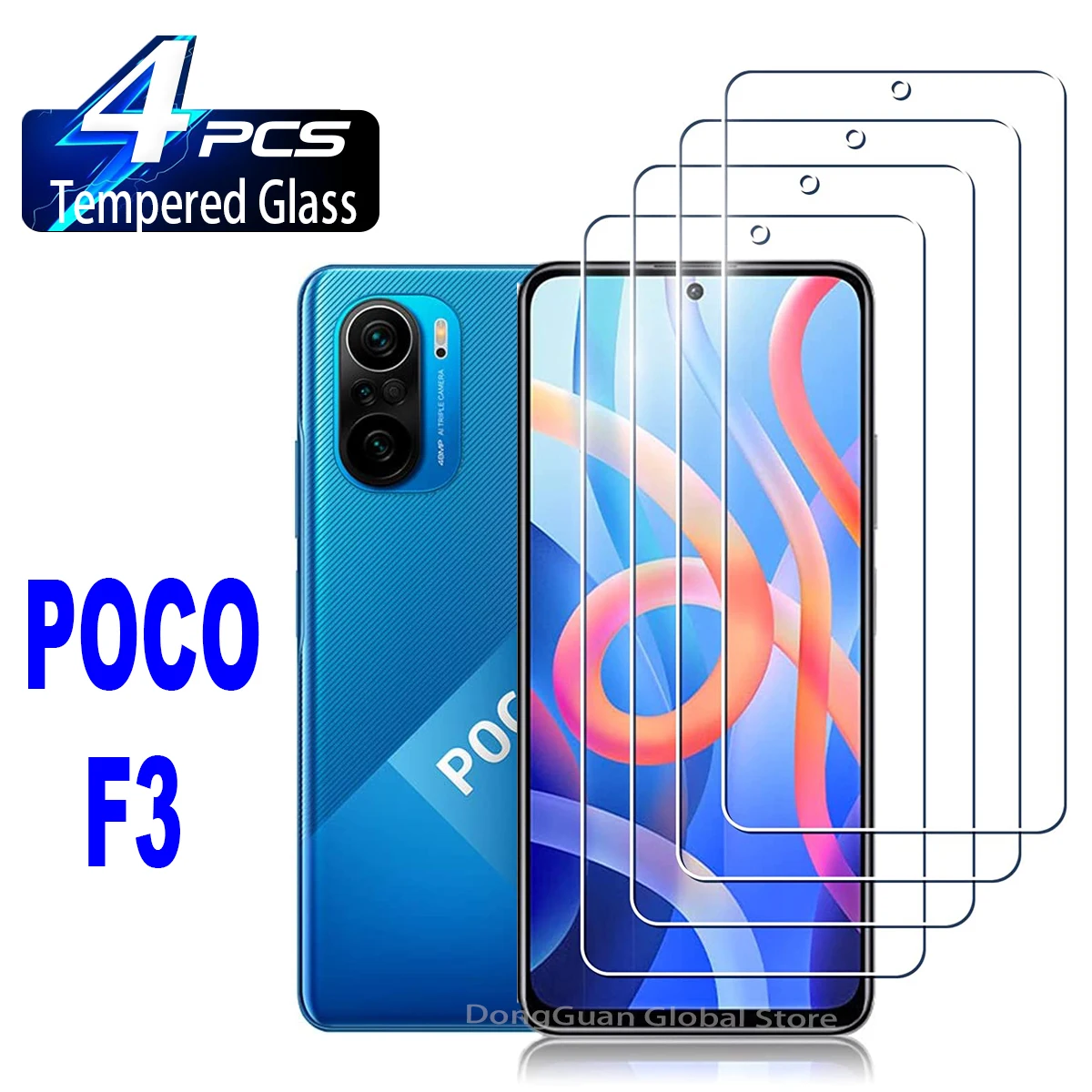 

2/4Pcs High Auminum Tempered Glass For Xiaomi Poco F3 Screen Protector Glass Film