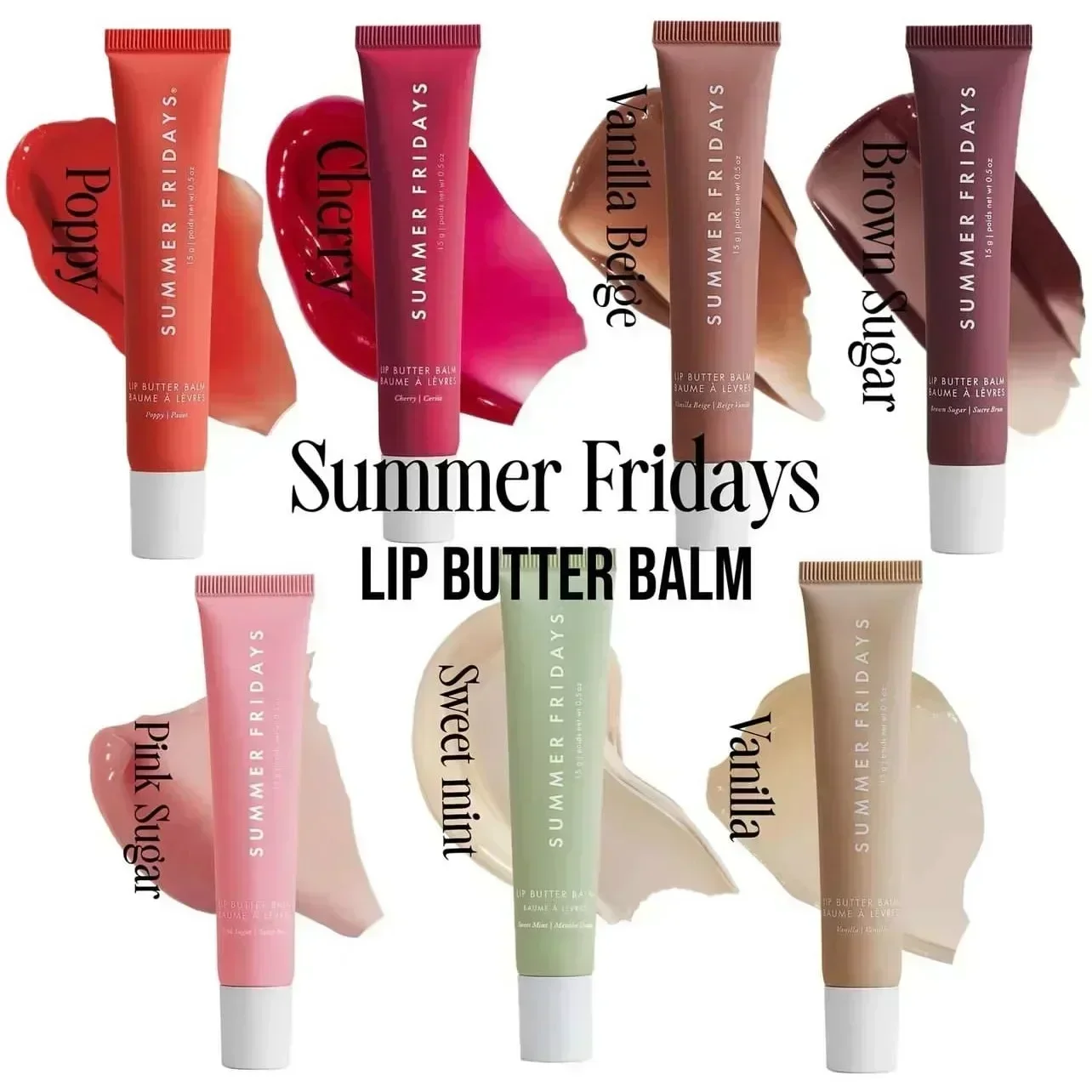 10 Colors Summer Fridays Liquid Lip Balm Waterproof Sweatproof Non-stick Cup Vanilla  Coffee Cake Smell Lipstick Makeup Care