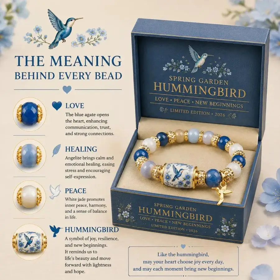 2026 Love and Peace Spring Blessing Bracelet Gift Adjustable Inspirational Charm Jewelry With Hummingbird Sunflower Bee Gift