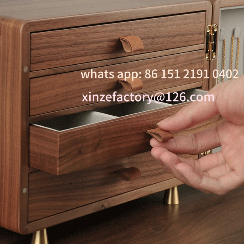 صندوق قابل للتخصيص منظم كبير الحجم درج صناديق المجوهرات تخزين حلقة قلادة سوار أقراط عرض الملحقات #5