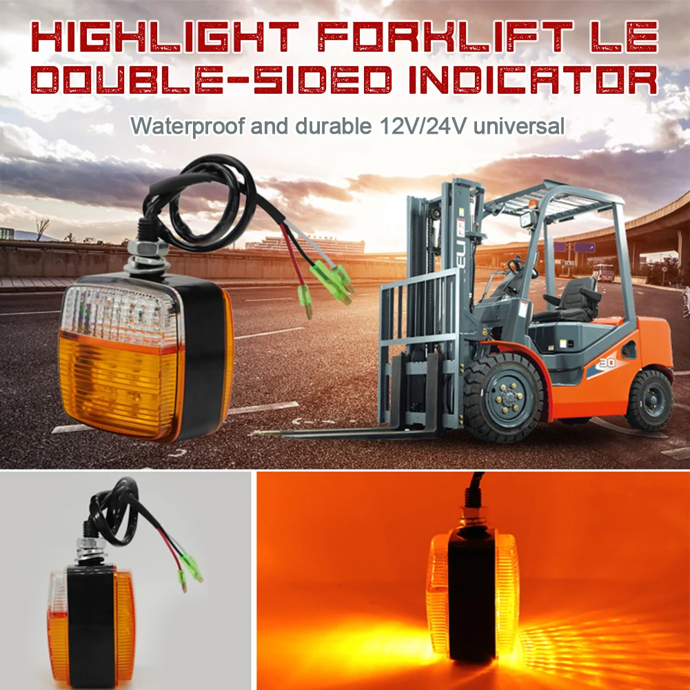 Motorcycle Forklift Lights Electromobile Dual Side Turn Signals Indicator Light 12V 24V Forklift LED Lamp 12V - 80V White Amber