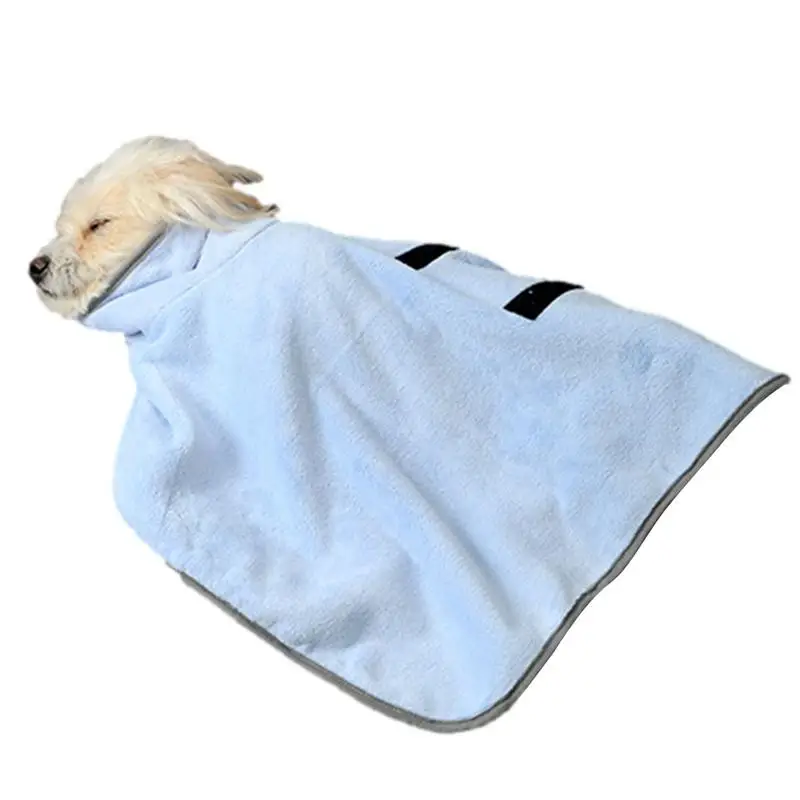 Dog Drying Robe Drying Coat Bathrobe Towel Super Absorbent Machine Washable Fast Drying Soft Lightweight Dog towel Pet Supplies