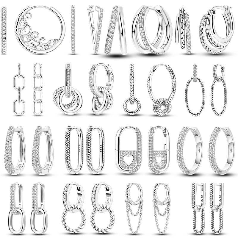 Pendientes Geométricos Escultóricos de Plata de Ley 925 Originales con Circonita para Mujer, Joyería de Moda, Regalo para Boda, Compromiso, Fiesta