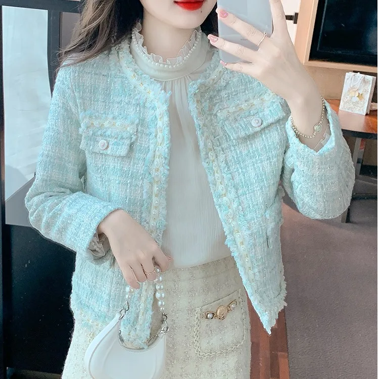 Primavera outono 2024 novo sle ort casaco feminino personali Thiened flanela jaet alta qualidade item mais vendido redondo ne...