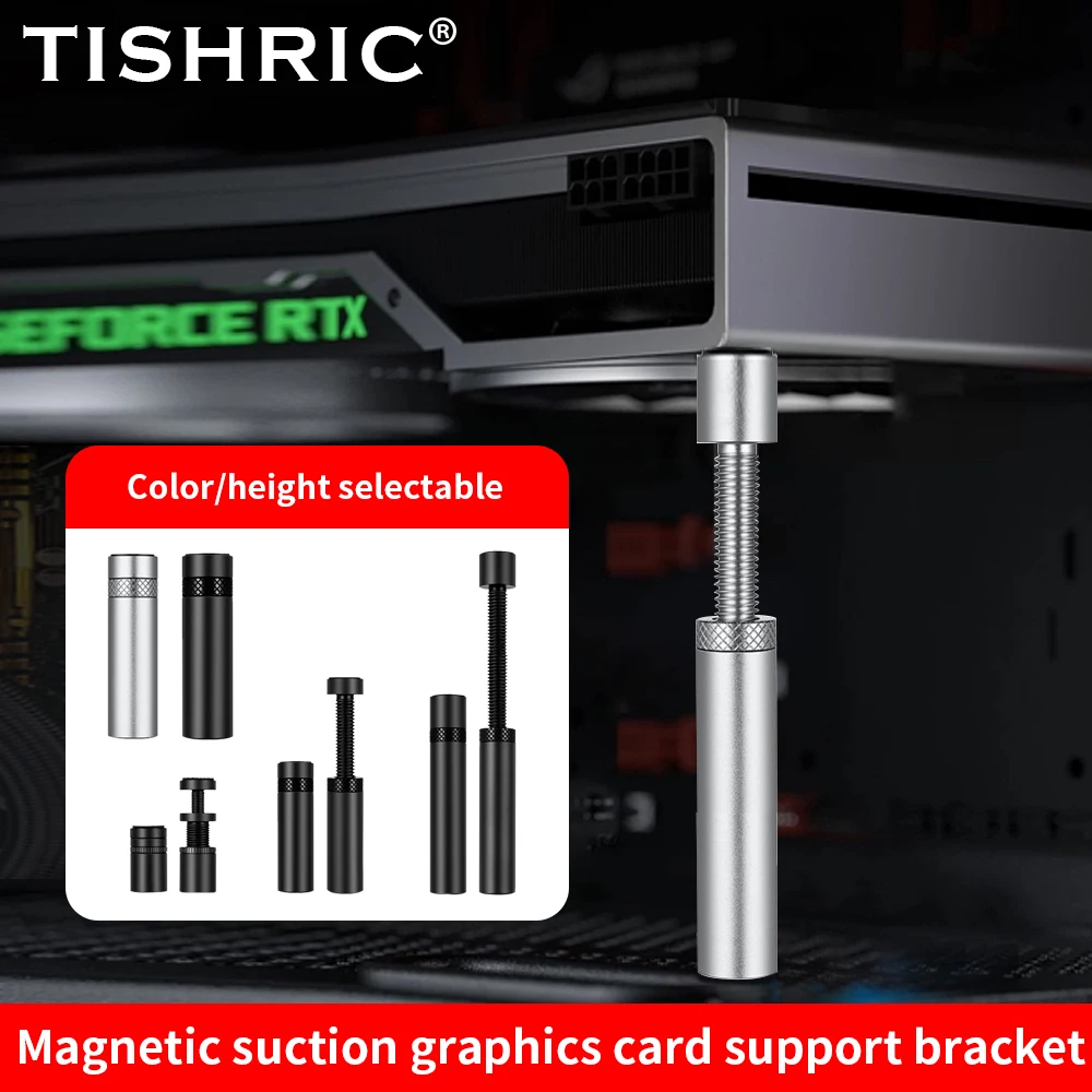 TISHRIC Graphics Card Bracket GPU Holder Support Adjustable Telescopic Rotary Screw Video Card Bracket PC Case Accessory