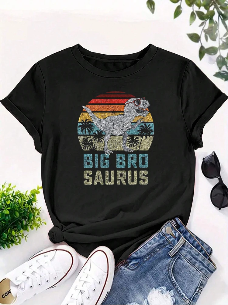 Big Bro Saurus t rex dinosaur big bro saurus brother family Mothers Day Shirt Mom Shirts Mother's Day Women's T-shirt Tee Tops