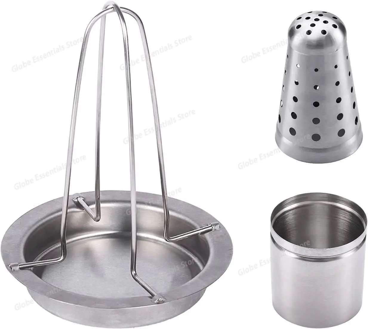 Stainlness Steel Roasting Grill Stand Removable Outdoor BBQ Tool Chicken Roaster Rack Non-stick Grilled Chicken Plate Party