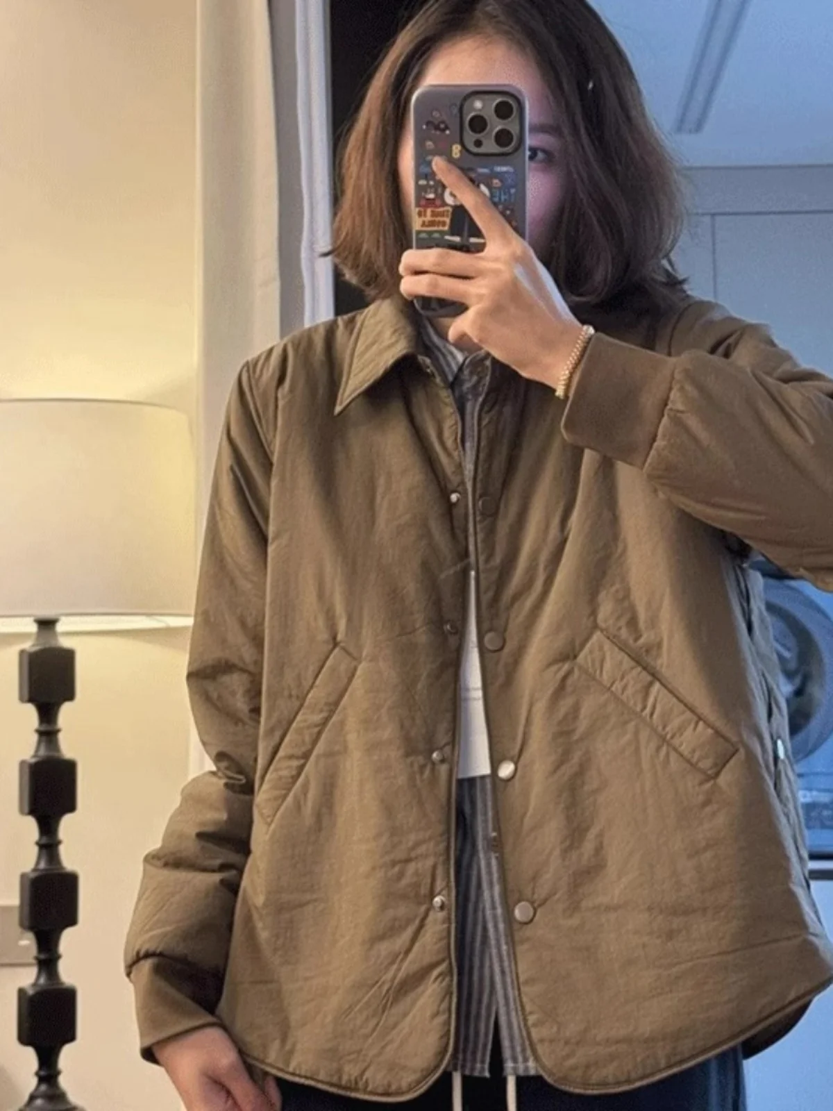 

Women's Short Cotton Jacket Casual Lightweight Loose Fashionable Spring Autumn Winter New Style Fill Cotton Upper Body