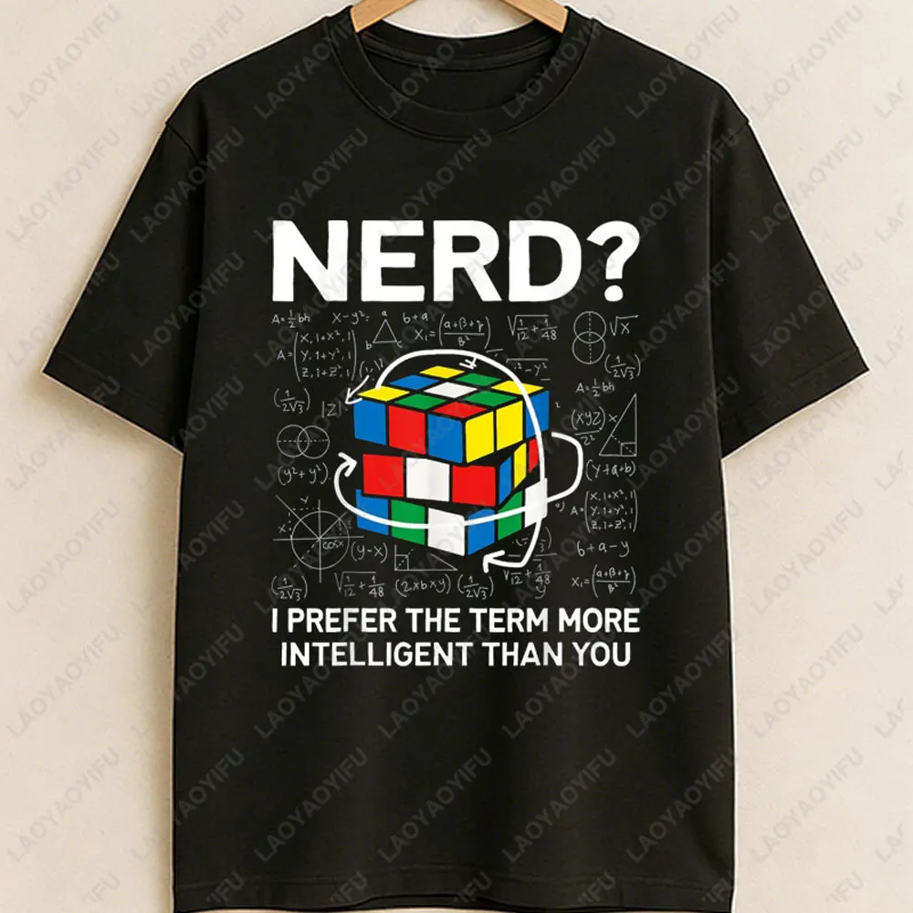 Competitive Puzzle Cube Nerd I Prefer The Term Speed Cubing Gift Unisex Cotton T-Shirt Oversized T Shirt Harajuku Men Clothing