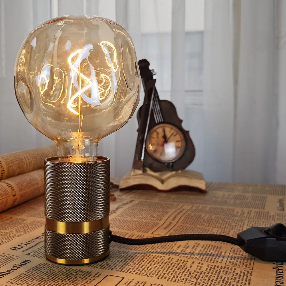 Dimmable G125 Stone LED Filament Bulb Retro Warm Light E27 Screw Vintage Home Atmosphere Decorative Lamp