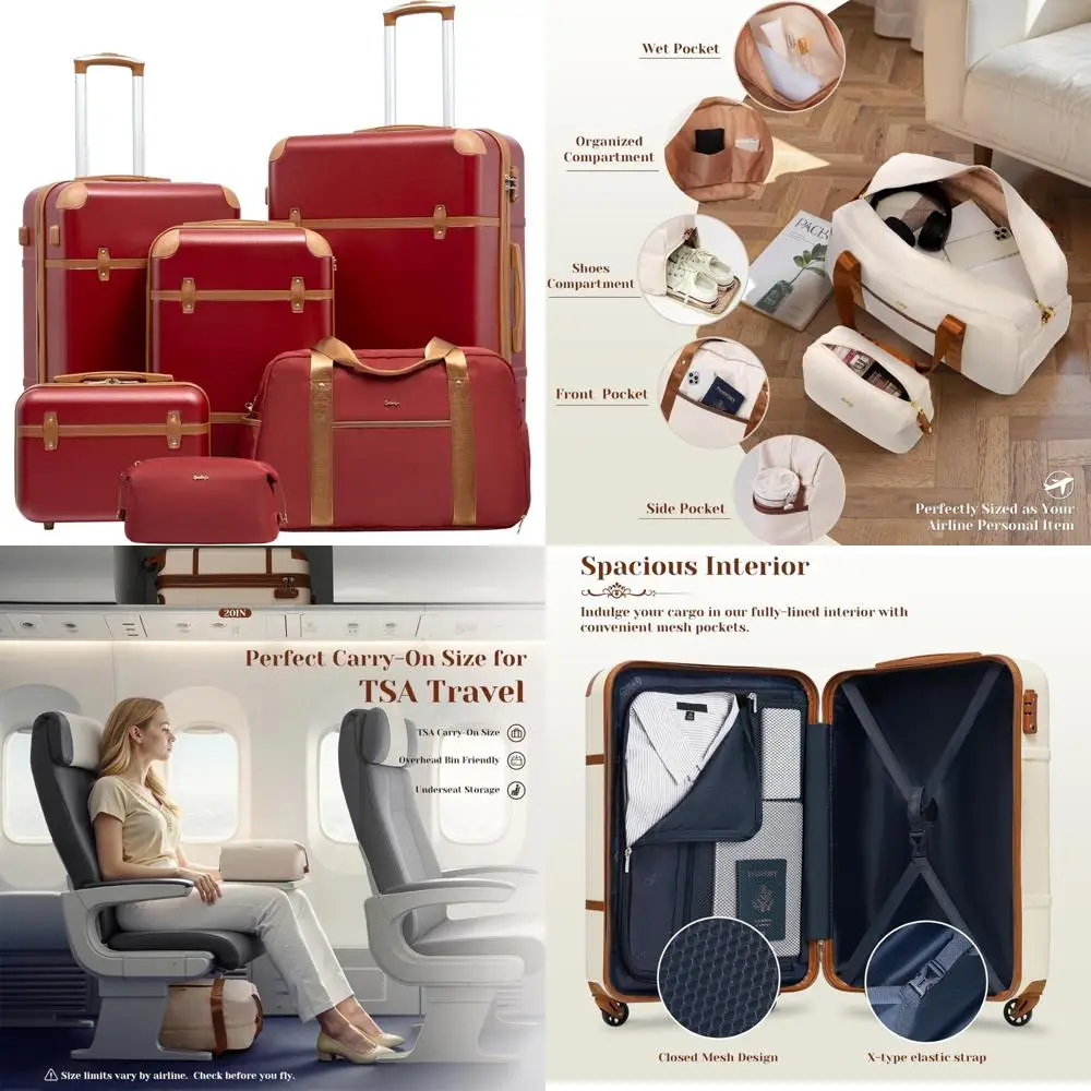 3-częściowy zestaw walizek na kółkach z twardą skorupą, zamkiem TSA i teleskopowym uchwytem