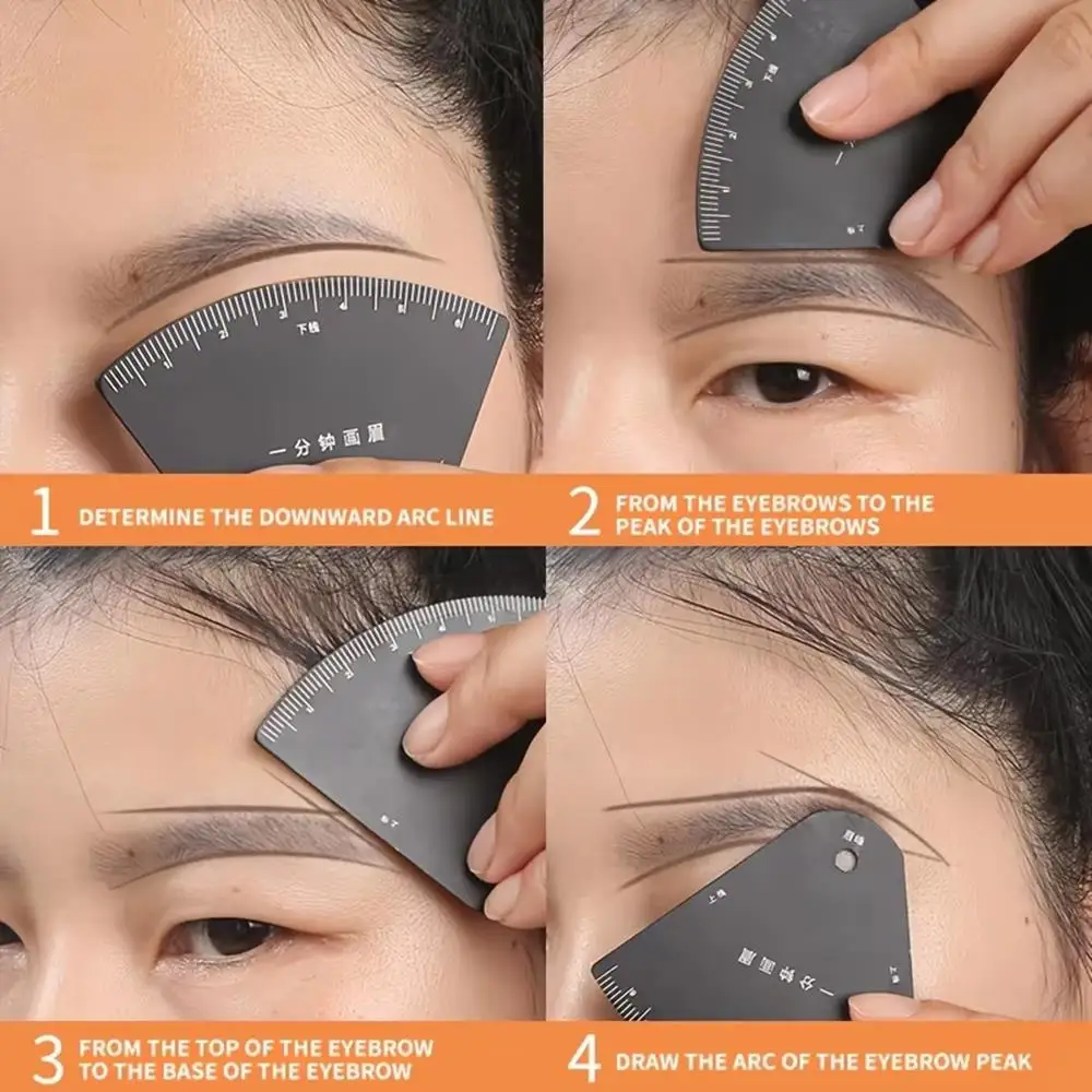 أداة تصفيف الحواجب المطورة لمدة دقيقة واحدة مع مقاس محيطي - حواجب ذات مظهر طبيعي سهلة، مسطرة تصميم حواجب سريعة الرسم تدوم طويلاً #5