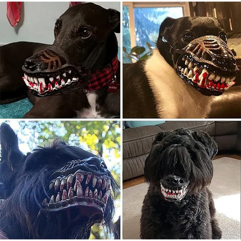 Hundemaulkorb-Maske Halloween Cosplay Haustier-Mundschutz Lustiger Kreativer Tier-Mundschutz Dekoratives Accessoire für Kleine, Mittlere und Große Hunde – Detail 12