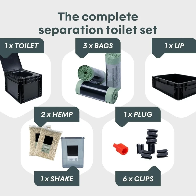 Toilet MAX+ Starter Kit, portable camping toilet, composting toilet 15.7