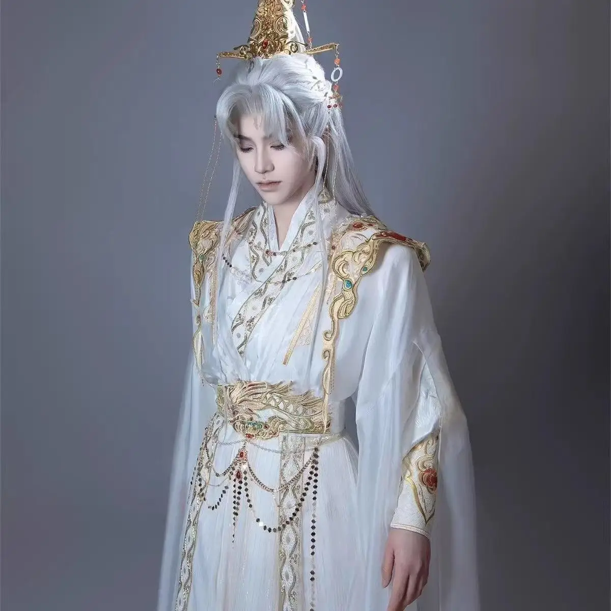 Молодежный косплей костюм маленького принца для мужчин и женщин, древний китайский королевский костюм с вышивкой, нишевый костюм на Хэллоуин, уличная мода, COS наряд