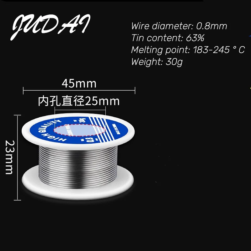 Solder elektronik kawat Solder kabel Rosin Inti timah las fluks kawat Reel 20-50g Diamater 0.8mm aksesoris rumah