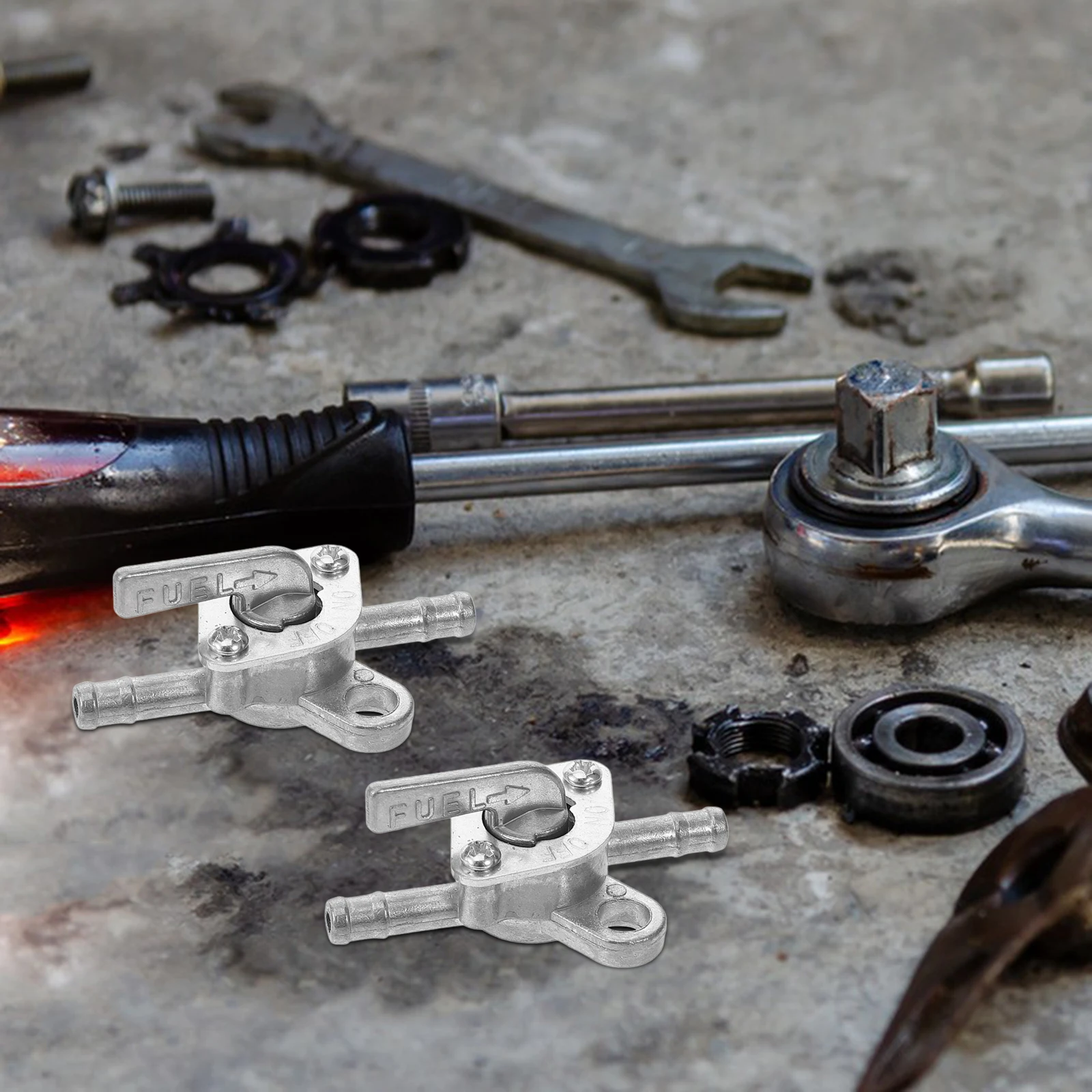 

5pcs Fuel Tank Switch Petcock Valve Gas Shut Off Universal Soldering Zinc Material Dirt Bikes ATVs Mini Bikes Dual Head Design