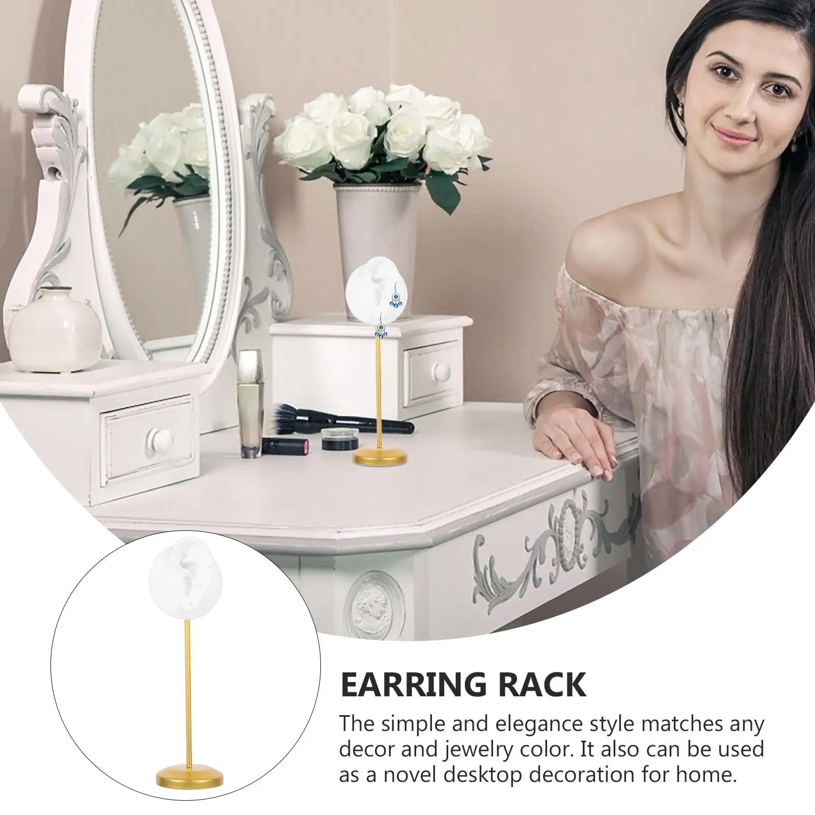 

Earring Rack Simple Elegant Jewelry Holder for Earrings Studs Storage Desktop Display Organizer for Dressing Table Shop