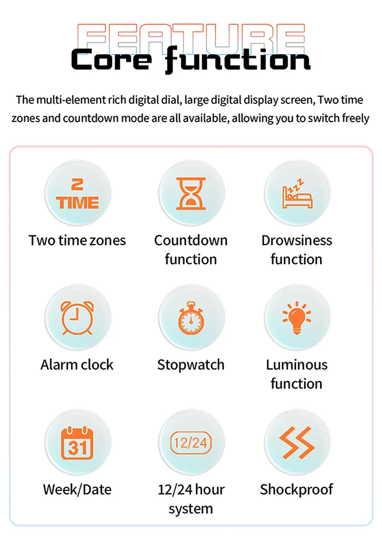 SANDA SD6286 موضة الساعات الإلكترونية التقويم مضيئة للصدمات مقاوم للماء سيليكون حزام الرجال النساء الرياضة ساعة رقمية