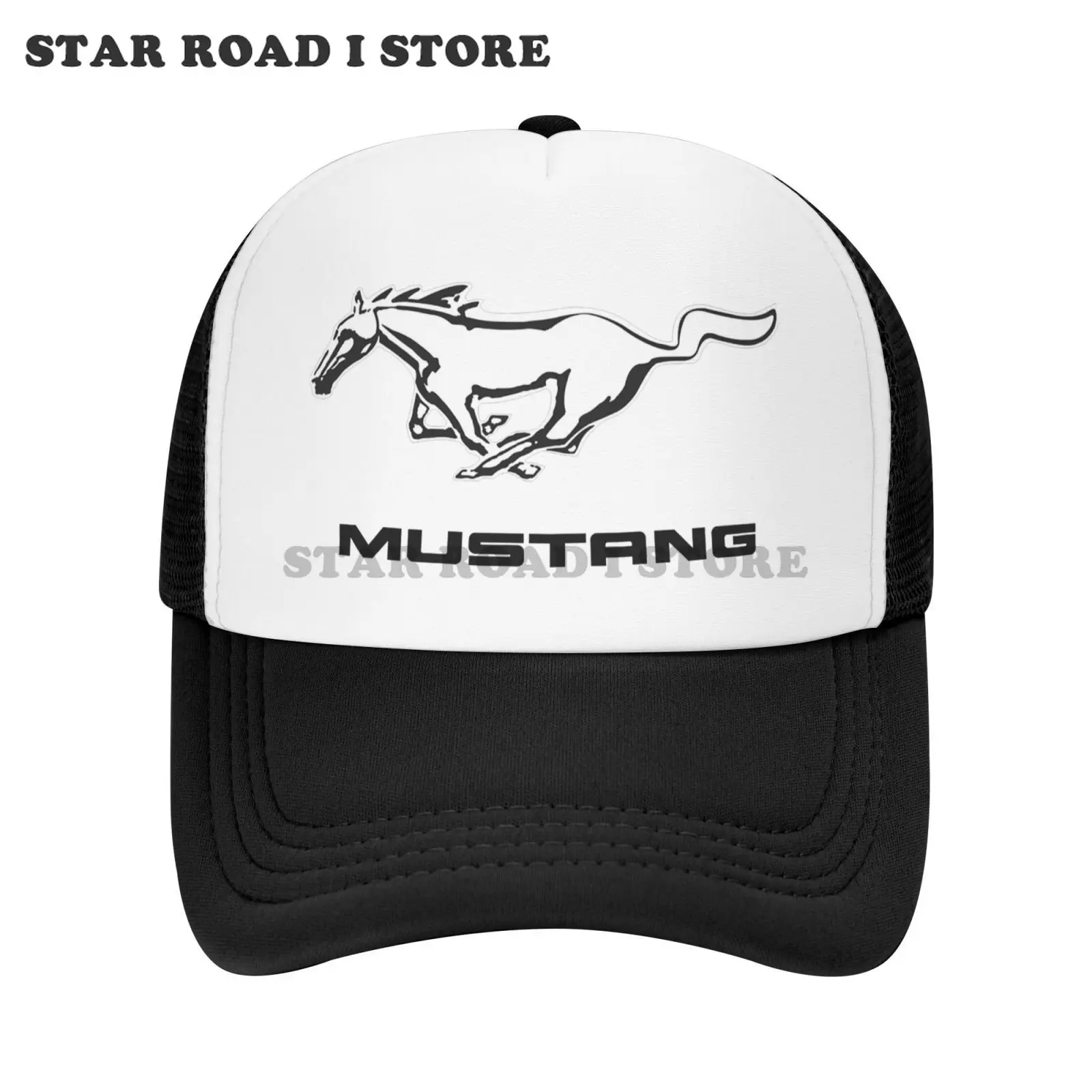 Mens Baseball Cap Mustang Car Logo Summer Harajuku Hip Hop Trucker Hats Adjustable Peaked Caps High Quality Cotton for Unisex