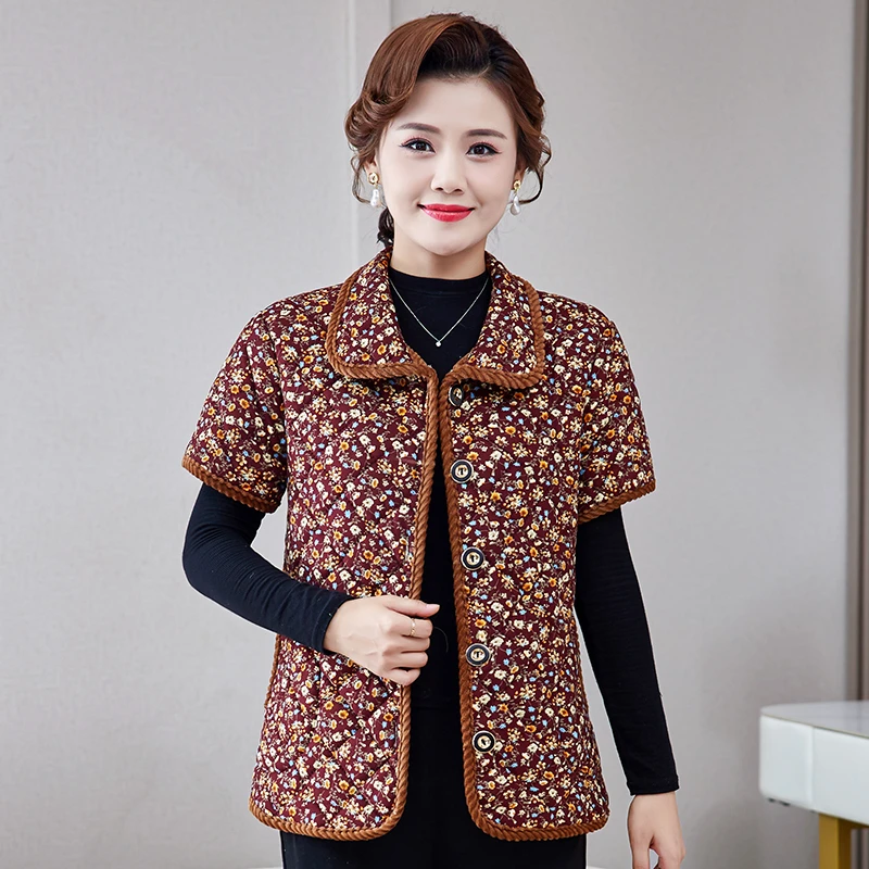 

Теплый хлопковый жилет Thiened для мам, осенне-зимний женский повседневный жилет среднего возраста, бархатный свободный крой