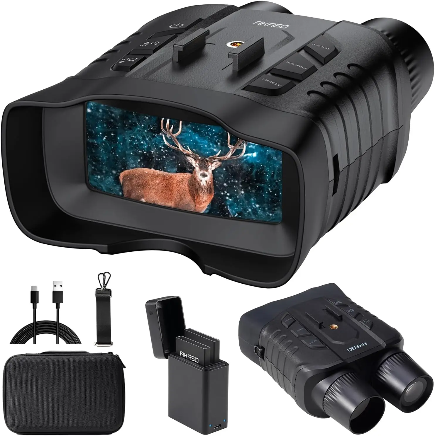 Night Vision Goggles - 4K Full Color Night Vision Binoculars for Adults, App-Enabled Photo and Video Saving