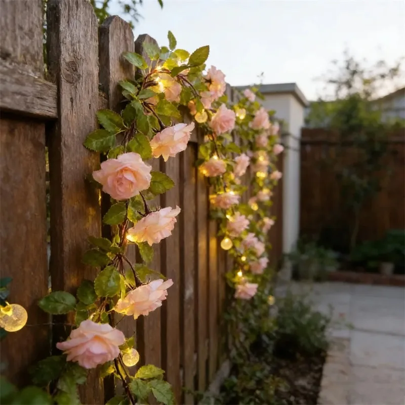 20/50LED Green Leaf String Lights Battery Powered Artificial Flower Fairy Light for Home Holiday Wedding Outdoor Decoration
