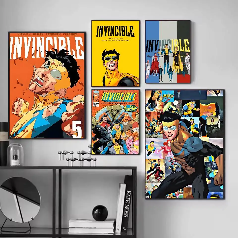 I-Invincible الكرتون أنيمي المشارك ذاتية اللصق الفن ورقة مقاومة للماء ملصق مقهى بار النوم ديكور جدران الغرفة