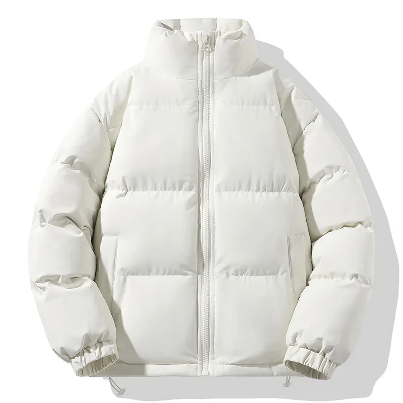 2024 Winter jacke Herren Damen lässig All-Match einfarbig locker Stehkragen warm Parka koreanischen Stil Straße kurzen männlichen Mantel