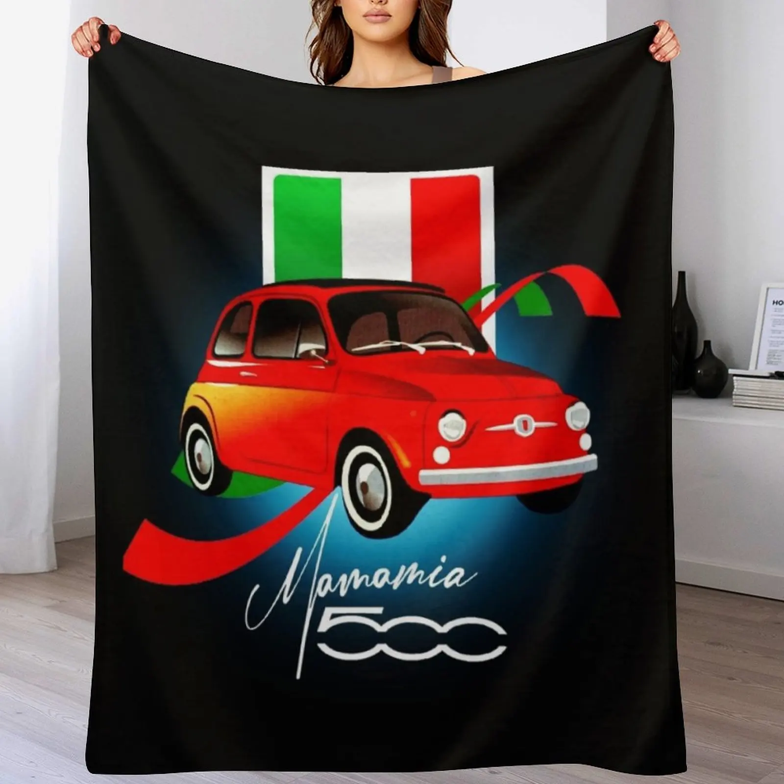 fiat 500 red Throw Blanket Luxury Throw Cute Luxury Designer Loose Blankets