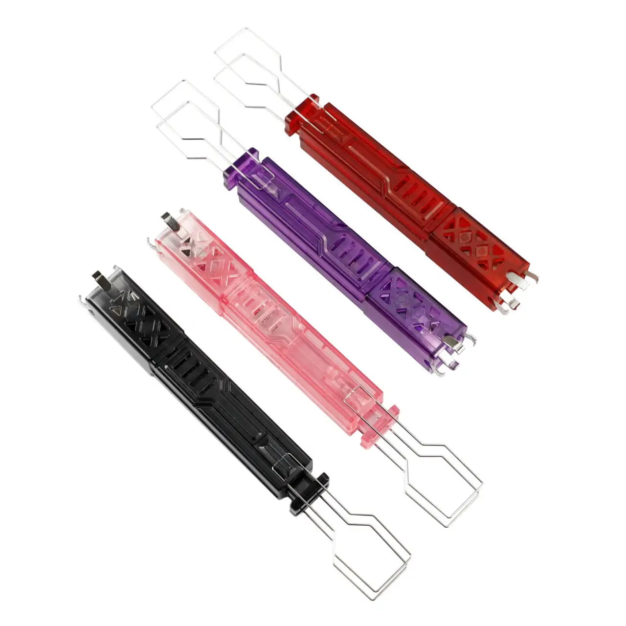 YMDK 2-in-1 Switch Keycap Puller 4-Prong Hot Swappable Pink Red Black Purple Removal Tool for Disassembly Cleaning