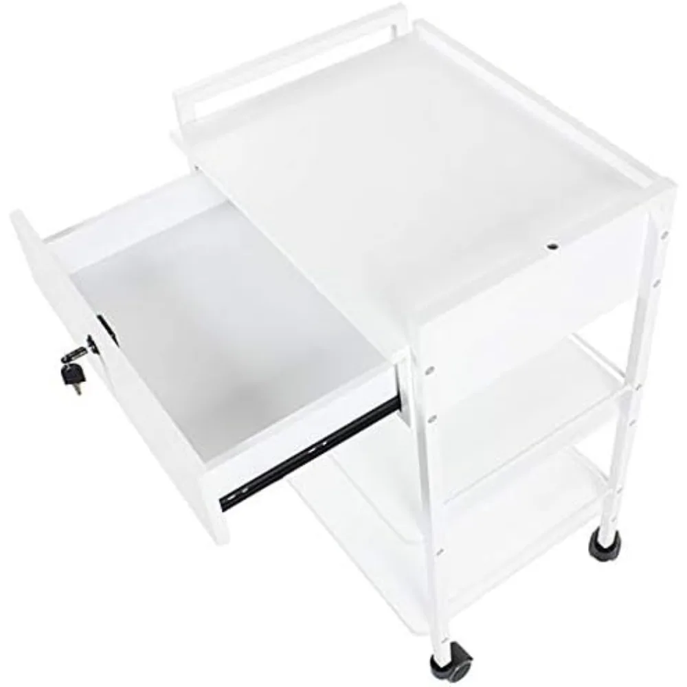 Pro Single Drawer Cart Pro Medical Dental Mobile Utility Cabinet & Cart مع إطار فولاذي ودرج واحد