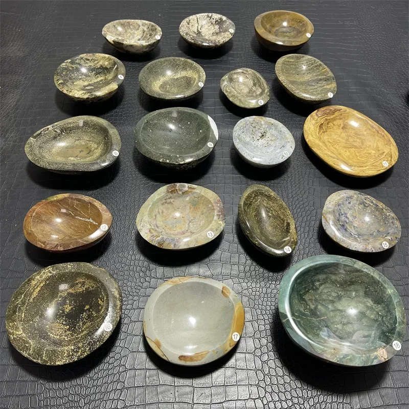 Natural Ocean Stone Crystal Bowl Or Ashtray Desk Home Room Decor