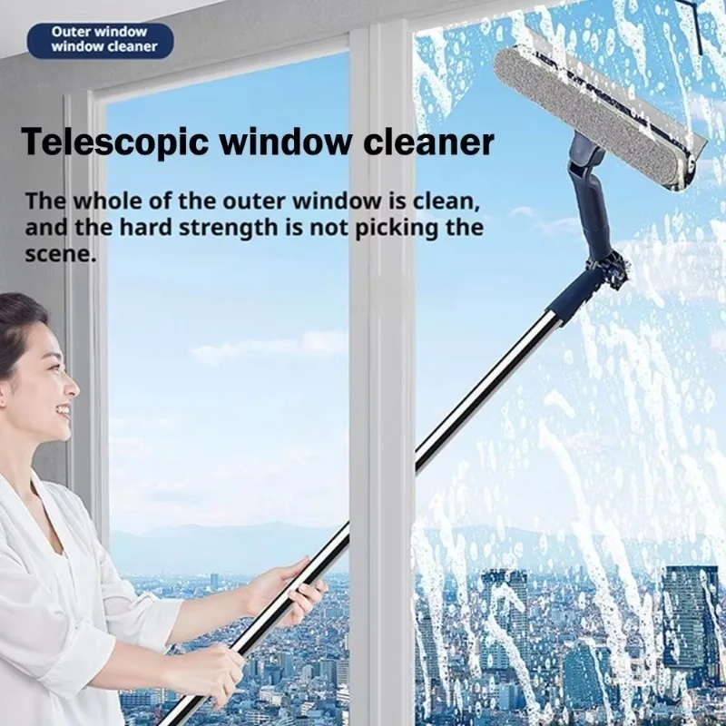 Neues Fensterreinigungswerkzeug Doppelseitiger Glaswischer Hochhaus-Glasschaber Haushalts-Fensterreiniger Streifenfreies Glasreinigungswerkzeug