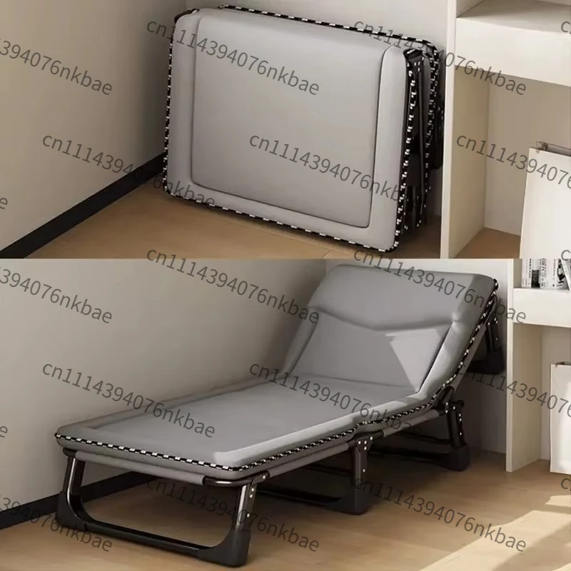 Portable Folding Lunch Break Bed, Thickened Office Single Recliner, Simple Household Camp Bed for Adult Nap