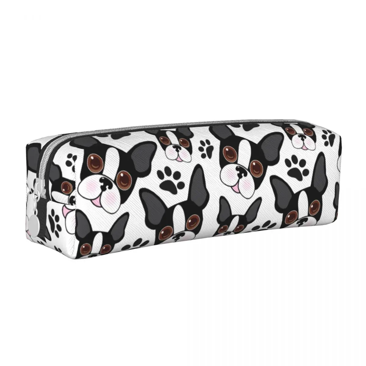 Fun All American Boston Terrier Pet Puppy Dog Pencil Case Pencilcases Pen Box Kids Large Storage Bag Students School Stationery