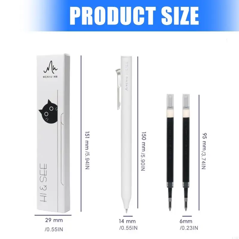 Pack of 0.5mm Quiet Clicks Gel Pen Quick Drying Smooth Writing For Study Office Exams with Design K1KF