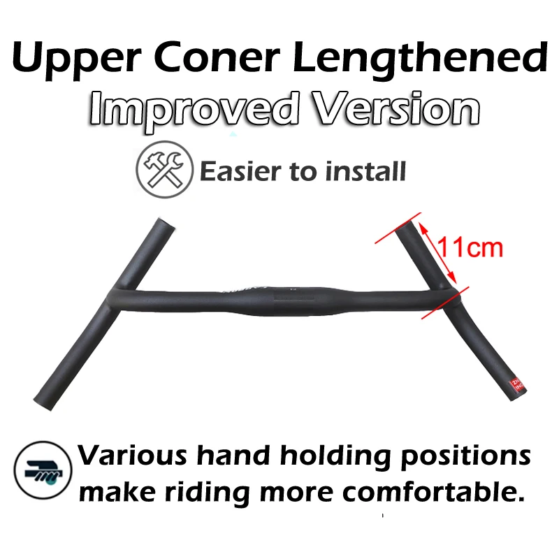 ZNIINO Neue Carbon Faser Ändern Kies H Lenker Big Flare Bar Zyklus Kreuz Straße MTB Fahrrad Lenker Reisen Fahrrad – Detail 3