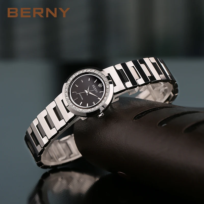 BERNY Wrist Watches for Women Quartz Watch Ladies Luxury Waterpoof Gift Sapphire Glass Relogio Saat Business Feminino  Femme