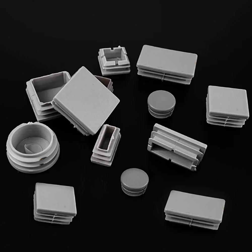 20Pcs Diameter 60-16mm Black PP Plastic Round Pipe Plug Table Chair Footrest Furniture Accessories Punched End Cap Furniture Leg