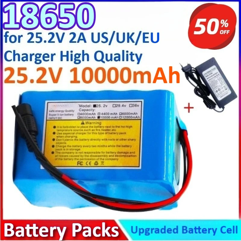 

18650 6S4P 25.2V 10000mAh New General-purpose Electric Scooter Rechargeable Battery for 25.2V 2A US/UK/EU Charger High Quality